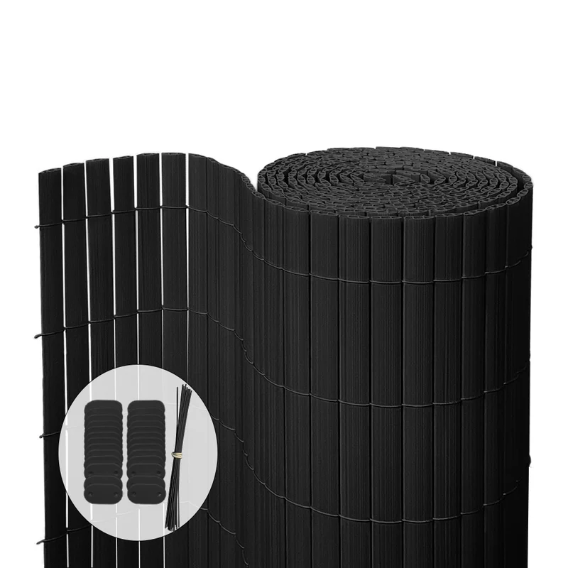 Canisse PVC brise vue renforce avec attaches de fixation 100x300cm gris