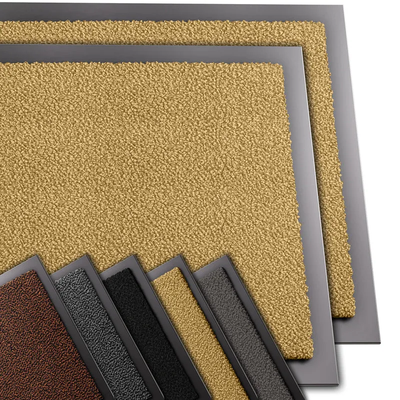 Lot de 2 Tapis de porte paillasson 40x60cm Beige