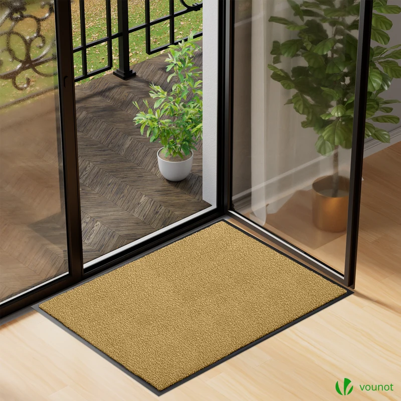 Tapis de porte paillasson 90x150cm Beige