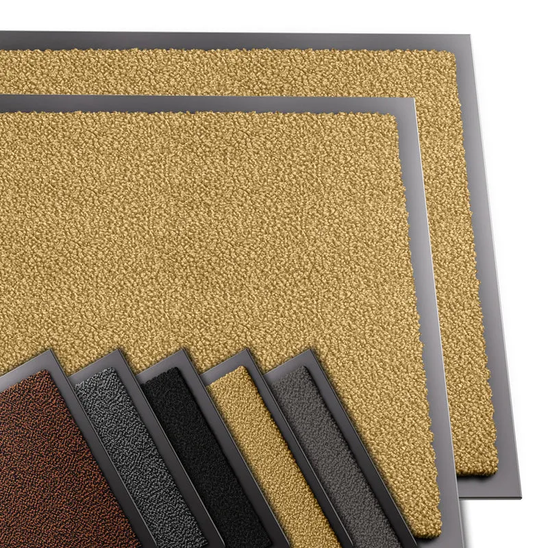Lot de 2 Tapis de porte paillasson 60x90cm Beige