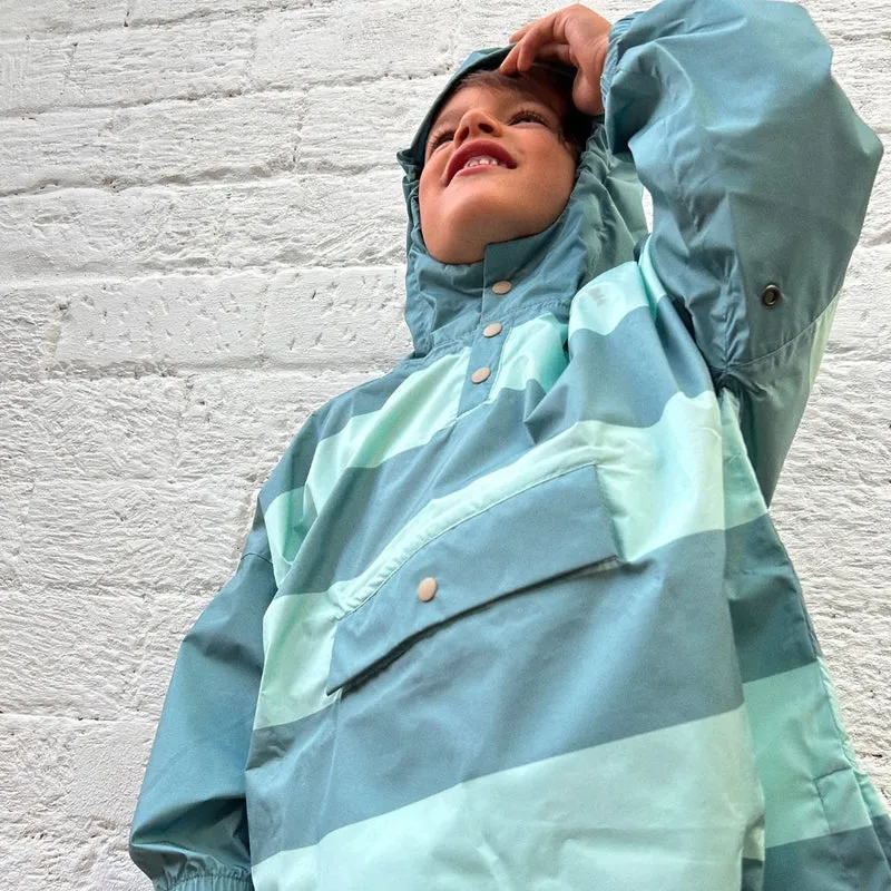 Poncho de pluie Poule Party adulte ou enfant Green Stripes