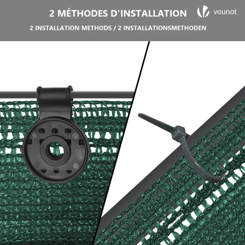 Brise vue occultant en HDPE 150g/m² 1x10m avec attaches de fixation vert