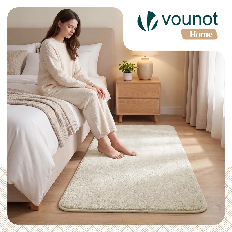 Tapis de salon poils ras doux antiderapant 120x160cm uni beige