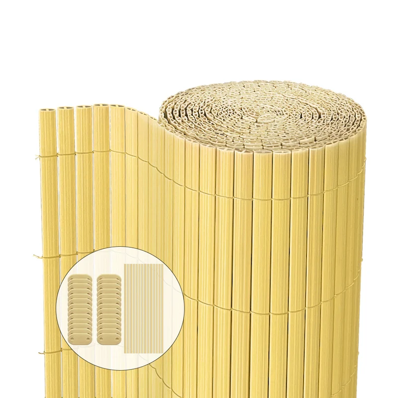 Canisse PVC brise vue ultra renforce avec attaches de fixation 90x500cm beige