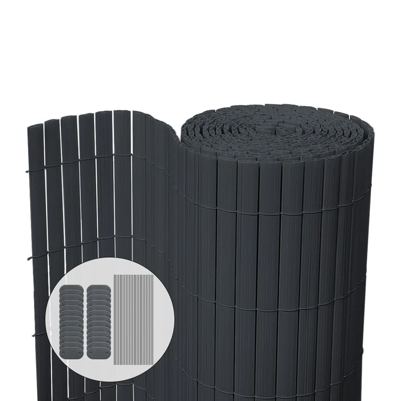 Canisse PVC brise vue ultra renforce avec attaches de fixation 90x300cm gris
