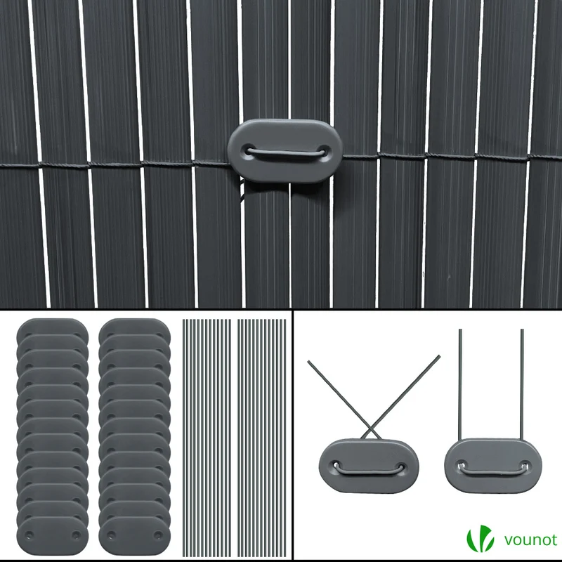 Canisse PVC brise vue ultra renforce avec attaches de fixation 90x300cm gris