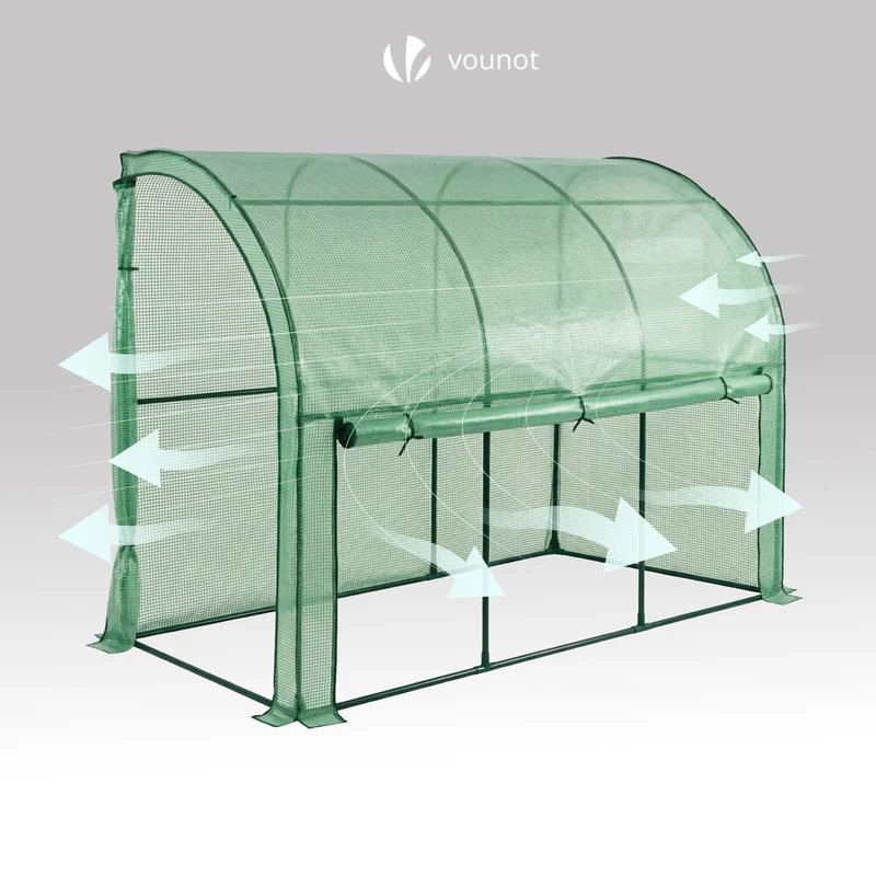 Serre de jardin hivernage murale adossee avec bache PE 300x100x180cm vert