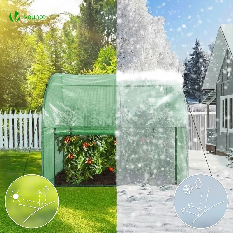 Serre de jardin hivernage murale adossee avec bache PE 200x100x180cm vert
