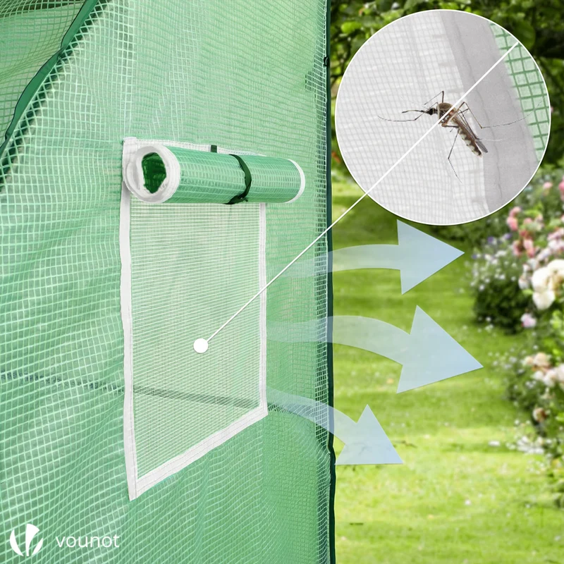 Serre de jardin hivernage murale adossee avec bache PE 200x100x180cm vert