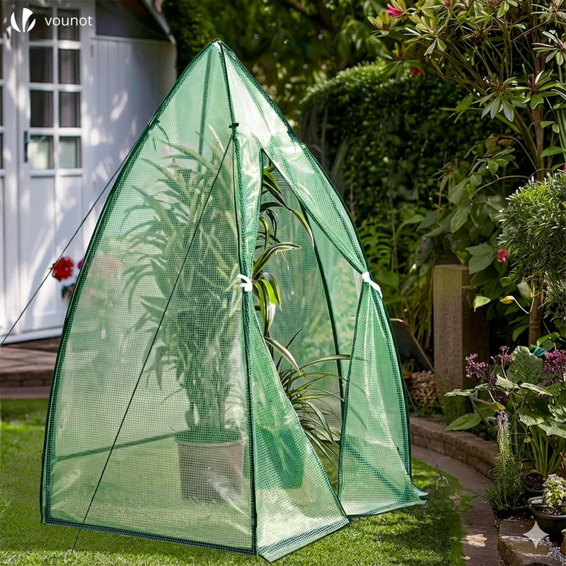 Serre de jardin hivernage dome avec bache PE 160x160x180cm Vert
