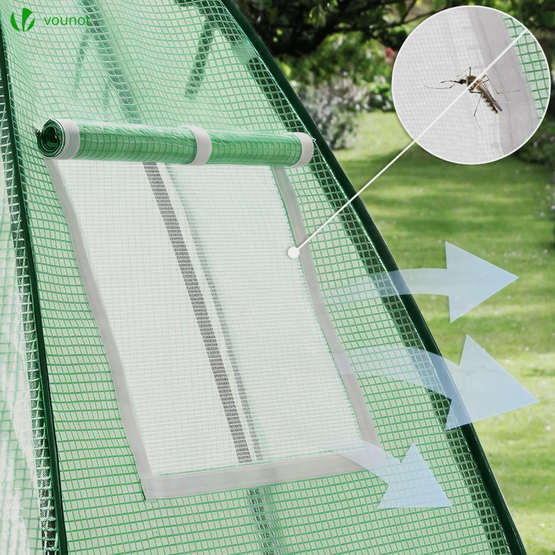 Serre de jardin hivernage dome avec bache PE 160x160x180cm Vert