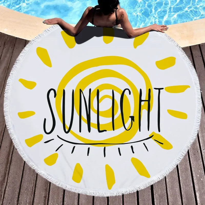 Serviette Plage Ronde Imprimée SOLARIA