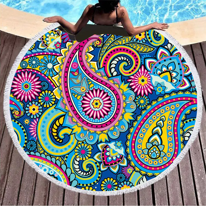 Serviette Plage Ronde Imprimée SOLARIA