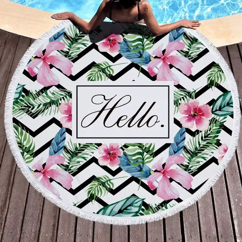 Serviette Plage Ronde Imprimée SOLARIA