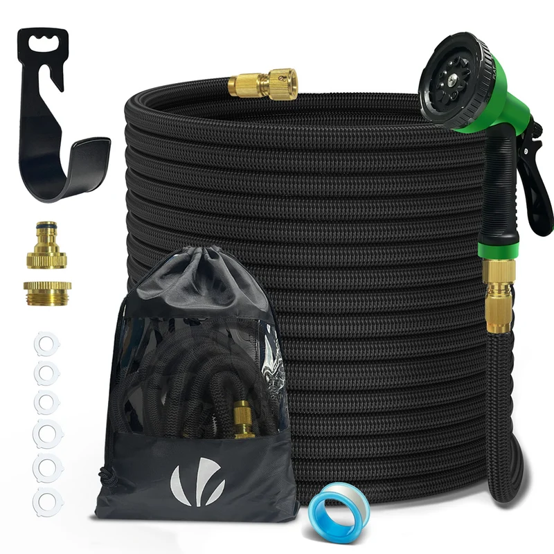 Tuyau d’Arrosage Extensible 30m Renforce avec Accessoires noir