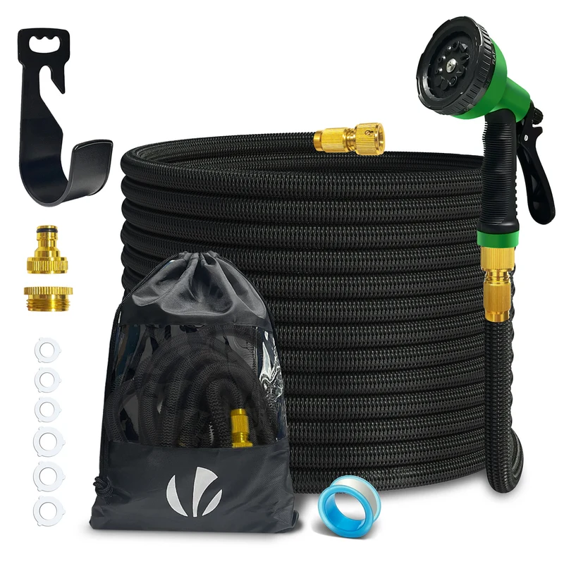Tuyau d’Arrosage Extensible 15m Renforce avec Accessoires noir