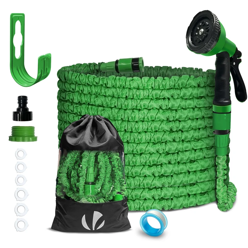 Tuyau d’Arrosage Extensible 15m avec Accessoires vert