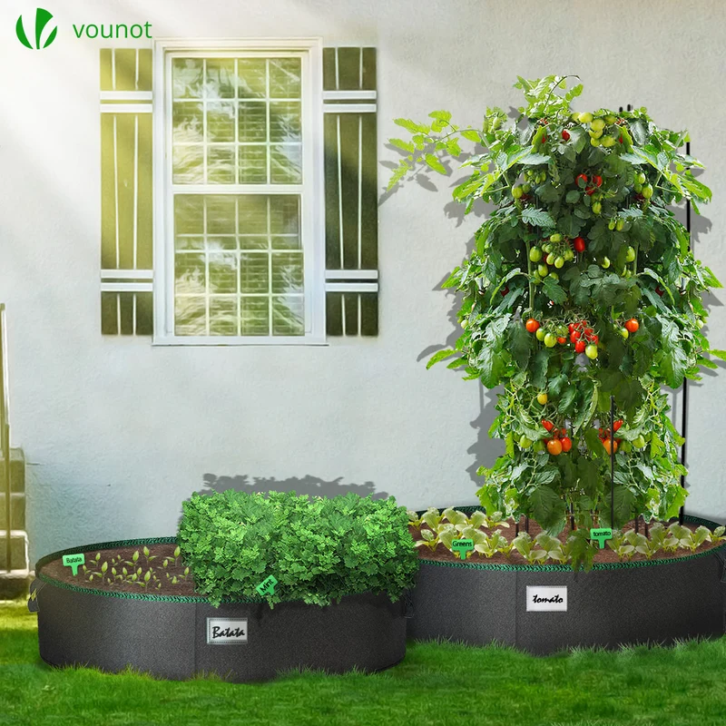 Lot de 3 sacs de plantation non tisse 200L avec poignee Noir