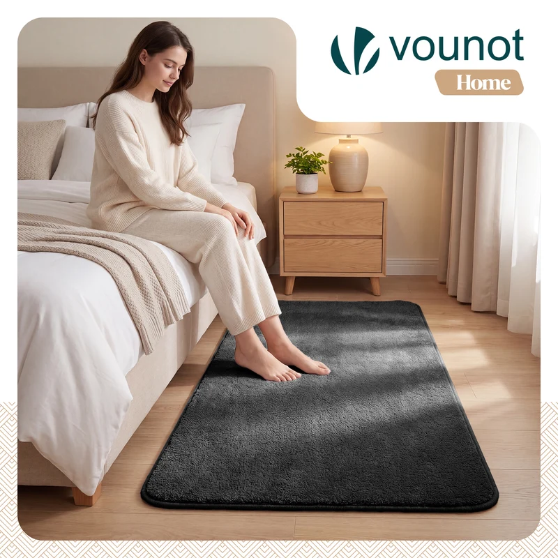 Tapis de salon poils ras doux antiderapant 120x160cm uni anthracite