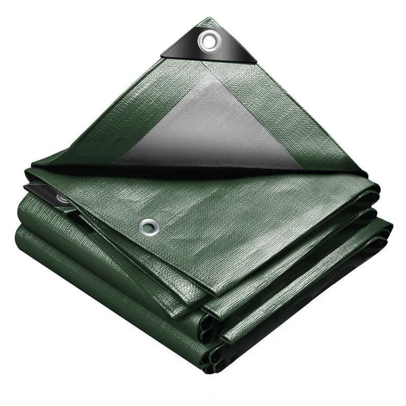 Bâche de Protection en Polyéthylène resistant et impermeable 240g/m² vert et argent 1.5x6m