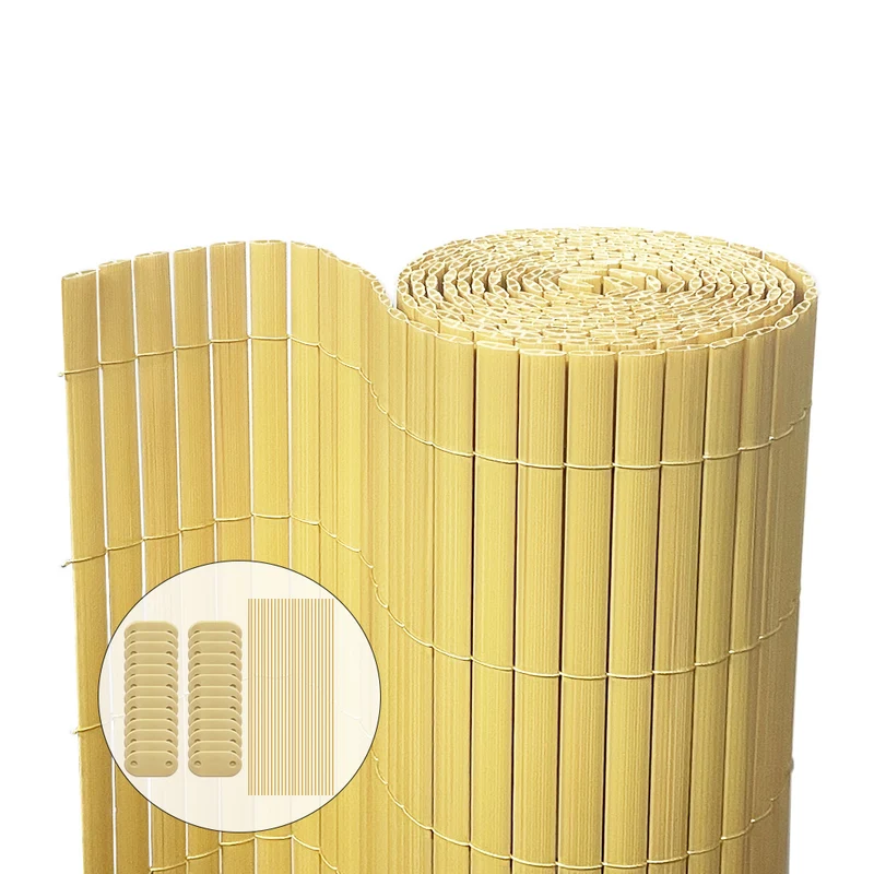 Canisse PVC brise vue ultra renforce avec attaches de fixation 90x300cm beige