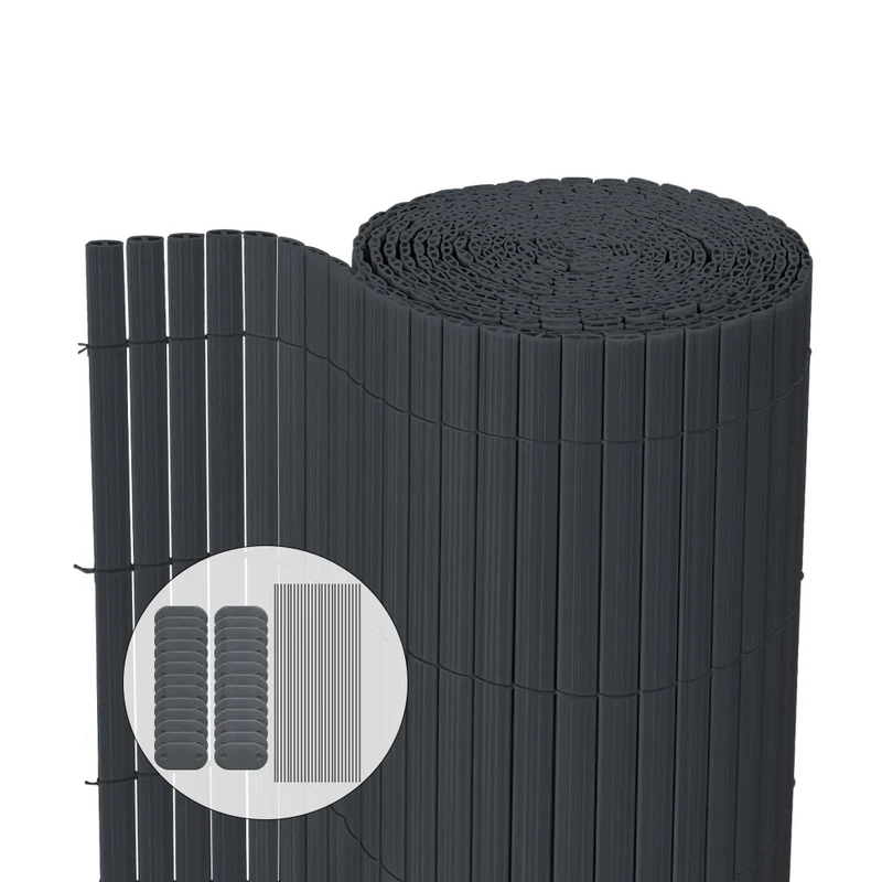 Canisse PVC brise vue ultra renforce avec attaches de fixation 80x500cm gris