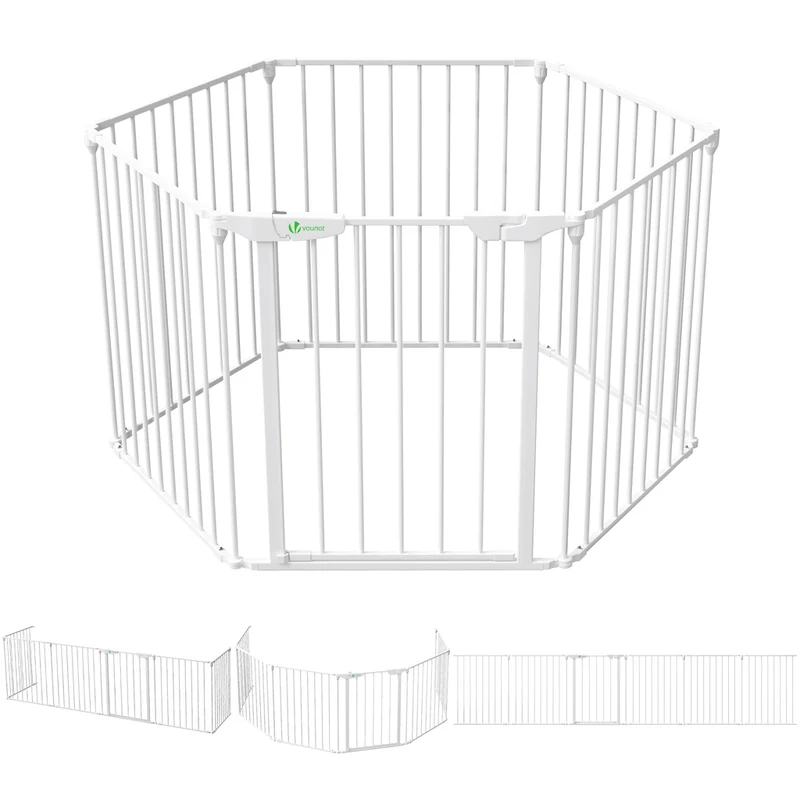 Barriere de securite cheminee pliable 3.75M 6 panneaux blanc