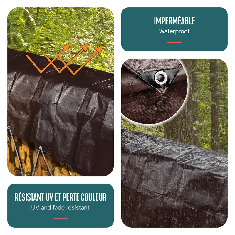 Bâche de Protection en Polyéthylène resistant et impermeable 240g/m² marron 4x6m