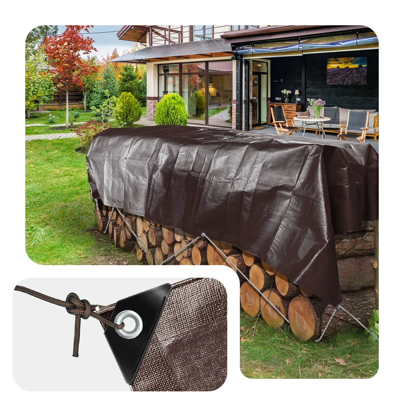 Bâche de Protection en Polyéthylène resistant et impermeable 240g/m² marron 4x6m