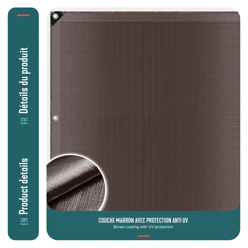 Bâche de Protection en Polyéthylène resistant et impermeable 240g/m² marron 4x6m