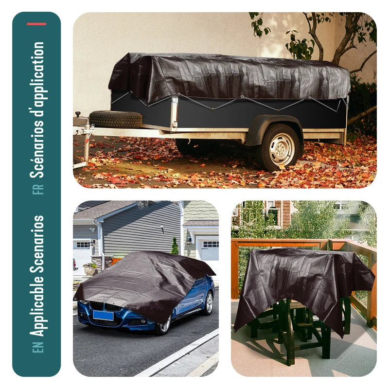 Bâche de Protection en Polyéthylène resistant et impermeable 240g/m² marron 4x6m