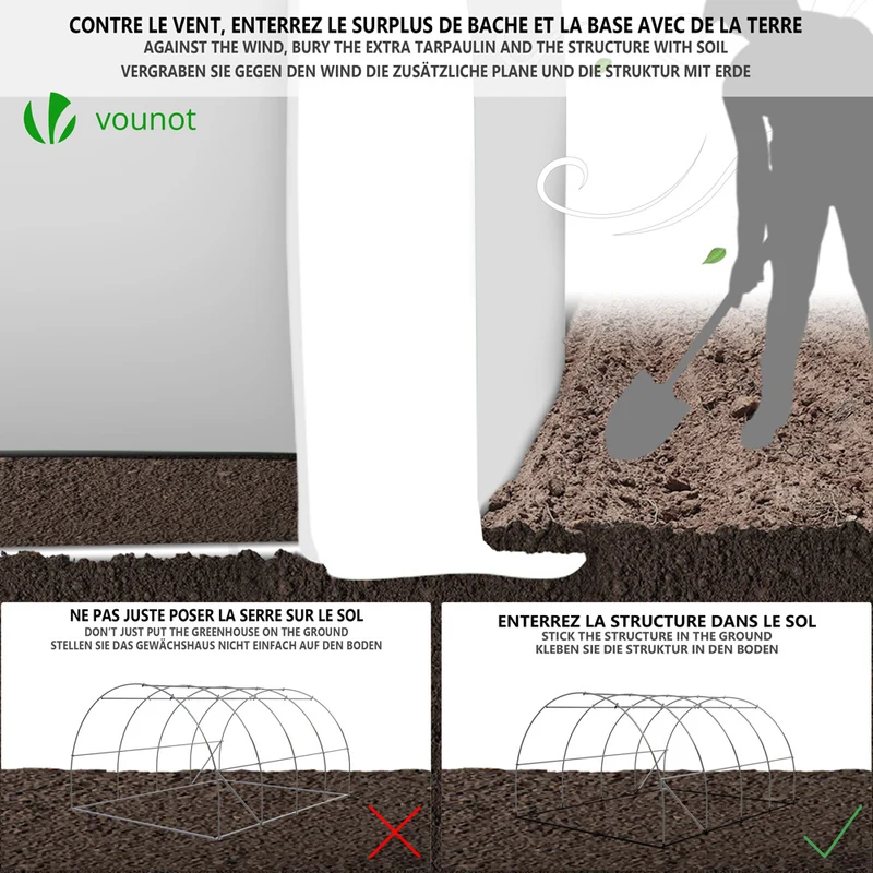 Serre de jardin Toute Saison 12m2 avec portes laterales