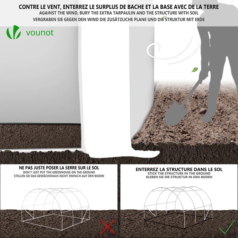 Serre de jardin Toute Saison 9m2 avec portes laterales