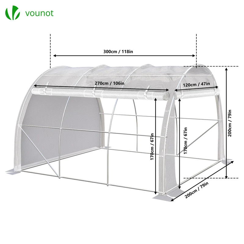 Serre de jardin Toute Saison 6m2 avec portes laterales