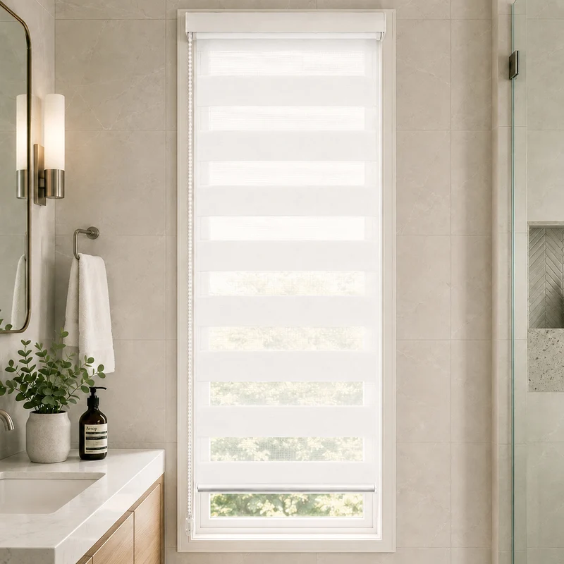 Store enrouleur jour nuit double 45x150cm Blanc