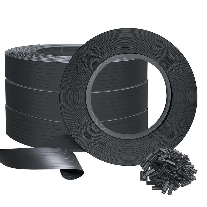 Kit de lamelles occultantes PVC brise vue 300m x 4.7cm avec 600 clips Noir