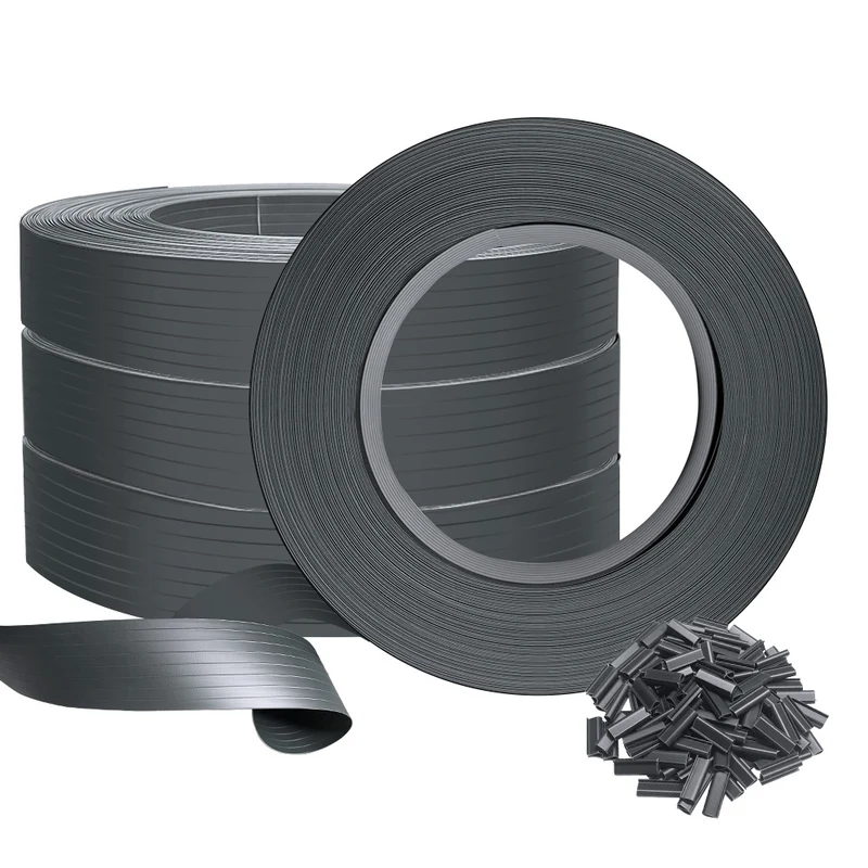 Kit de lamelles occultantes PVC brise vue 300m x 4.7cm avec 600 clips Gris