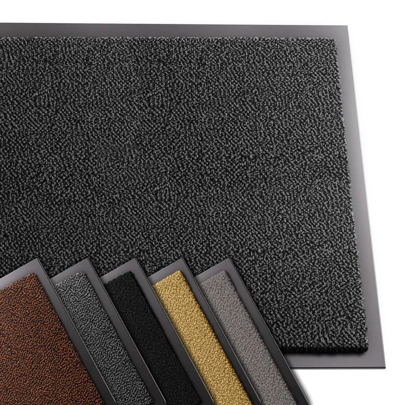 Tapis de porte paillasson 60x90cm Gris-Noir