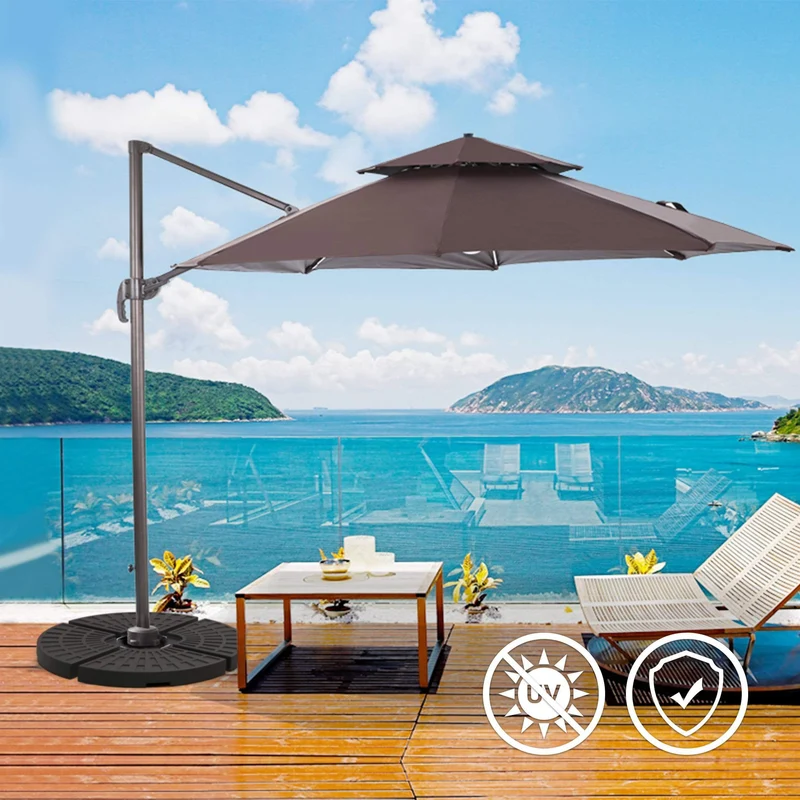 Dalle de lestage pour parasol remplissage 52L 4 pcs Noires
