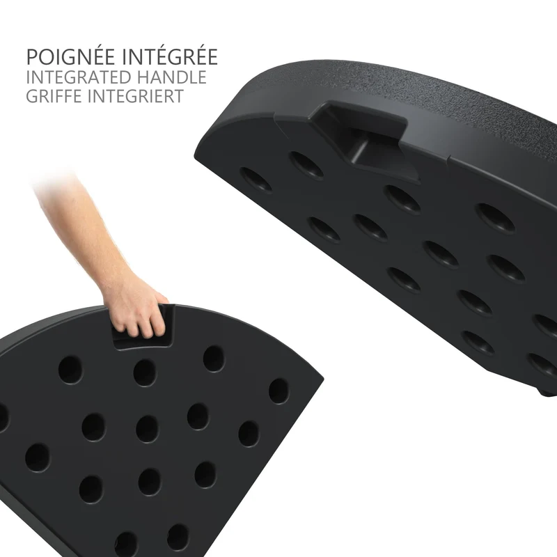 Dalle de lestage pour parasol remplissage 52L 4 pcs Noires