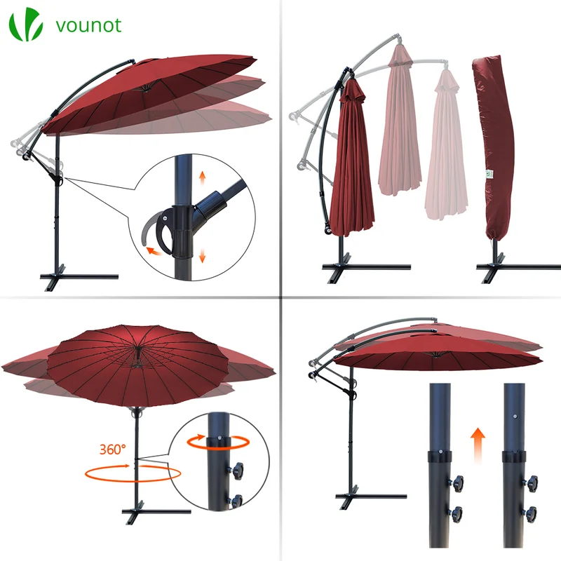 Parasol deporte 3M Shanghai avec housse de protection rouge