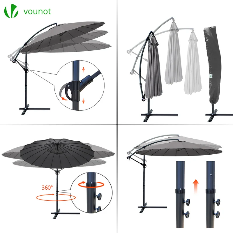 Parasol deporte 3M Shanghai avec housse de protection gris