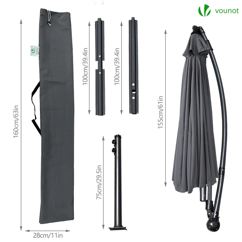 Parasol deporte 3M Shanghai avec housse de protection gris