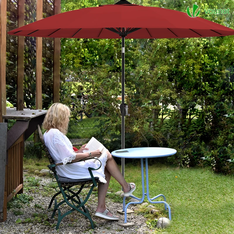 Parasol inclinable 270cm Shanghai avec housse de protection rouge