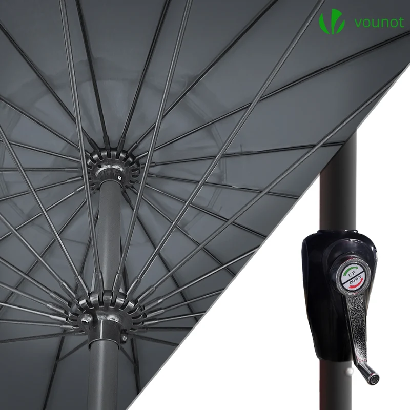 Parasol inclinable 270cm Shanghai avec housse de protection gris