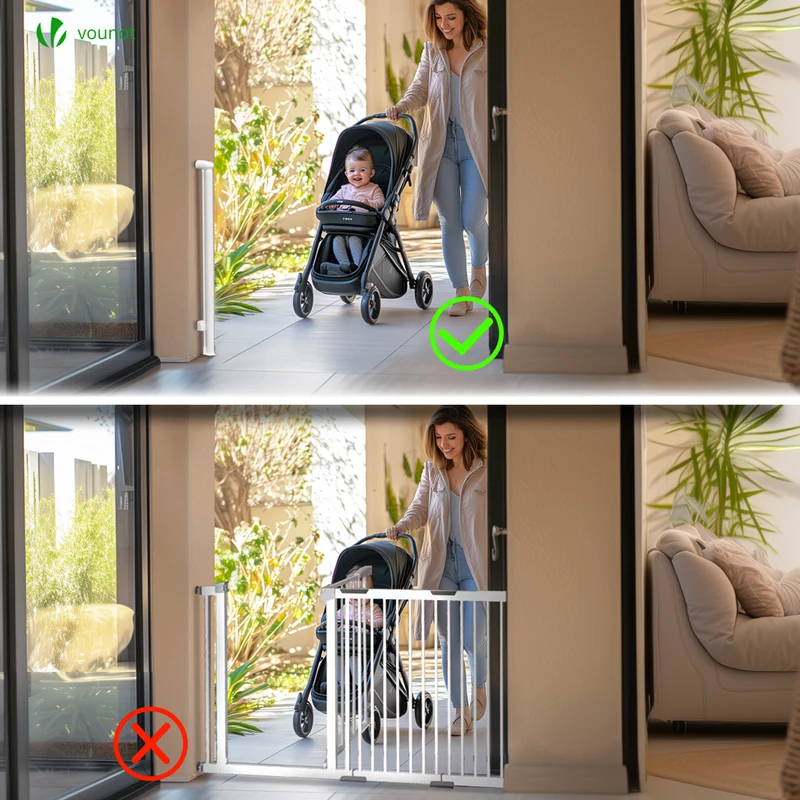 Barriere de securite retractable HAUTE 180x96cm blanc