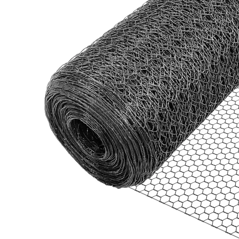Grillage a poule avec fils 25mm en PVC gaine gris 1x50M