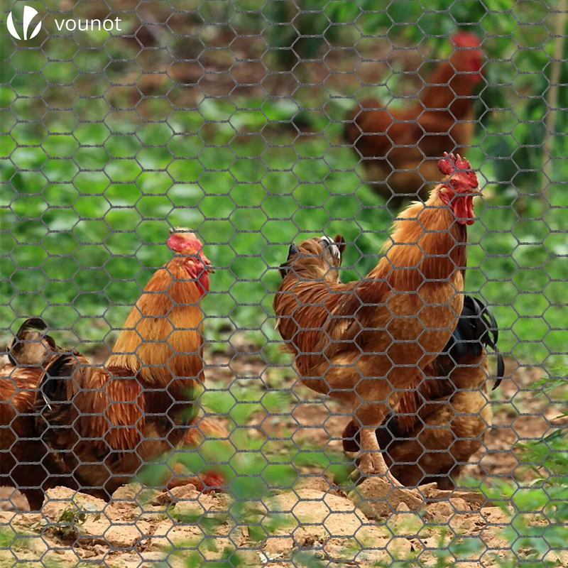 Grillage a poule avec fils 13mm en PVC gaine gris 1x50M