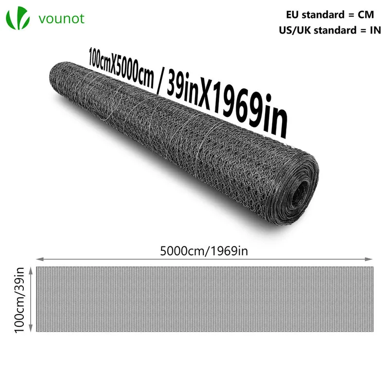 Grillage a poule avec fils 13mm en PVC gaine gris 1x50M
