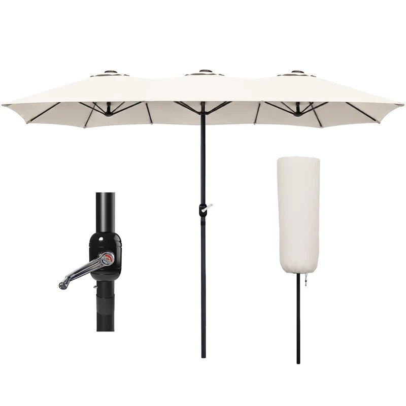 Parasol Jardin Double Aluminium 270 x 460 cm beige